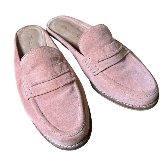 Madewell Elinor Loafer Mule Dusty Clay Pink Suede Leather Slide Size 7.5 - Picture 1 of 10